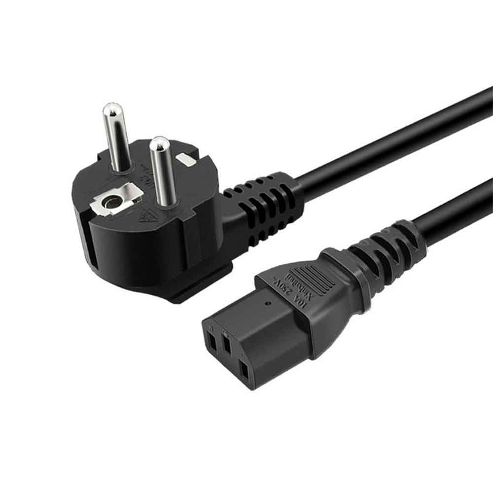 VDE European Standard 3 Pin Power Cord with Brand Tail Extension, Ideal for European Outlets