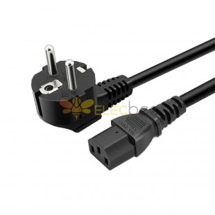 VDE European Standard 3 Pin Power Cord with Brand Tail Extension, Ideal for European Outlets