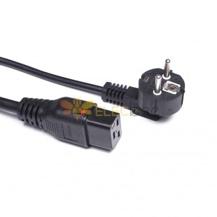 Cable eléctrico estándar europeo VDE: 2,5² C13 a C19 con conector europeo, ideal para uso industrial