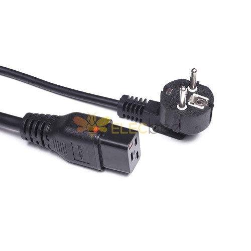 VDE European Standard Power Cord - 2.5² C13 to C19 with Euro Plug Tail, Ideal for Industrial Use