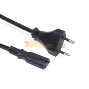 Cable de extensión de estilo europeo VDE: cable de alimentación con enchufe estándar europeo de 2,5 A, cable de alimentación estándar europeo de 2 núcleos de 1,5²