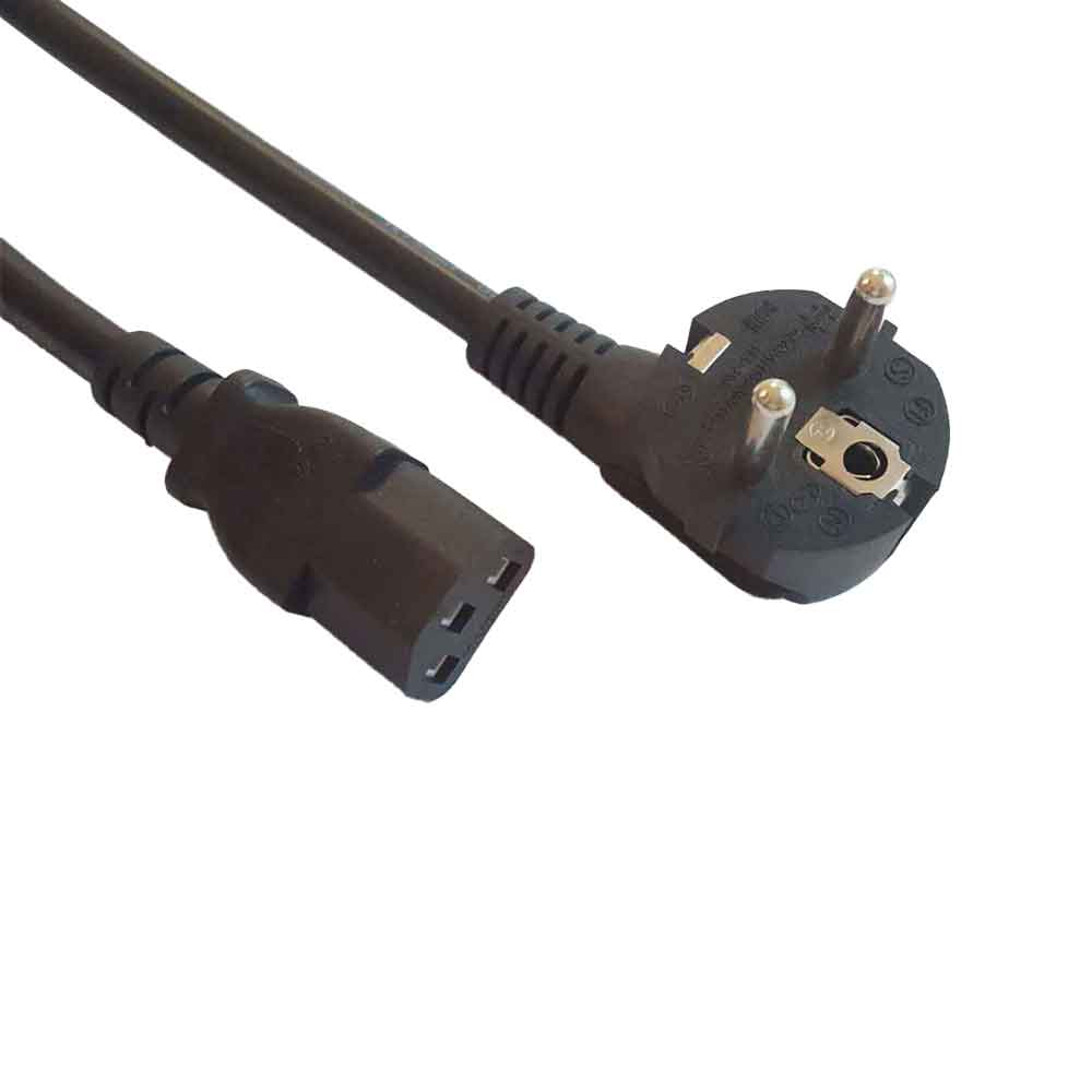 Versátil cable de alimentación VDE de triple enchufe estándar europeo, enchufe francés de 16 A y cabezal francés de 90 grados