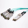 Transceptor de cable óptico activo AOC 100Gbps QSFP28 a 4 módulos ópticos SFP28