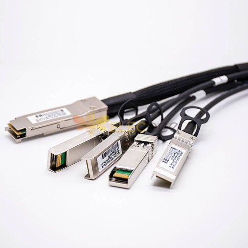 Pasif Bakır Doğrudan Bağlantı Kablosu DAC Uzunluğu 1M 40G QSFP+ - 4 SFP+ Fiber Alıcı-Verici
