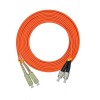 Comprimento do cabo de fibra óptica 3Meter SC a FC Duplex 50/125μm OM2 Cabo óptico multi-modo do remendo ótico da ligação