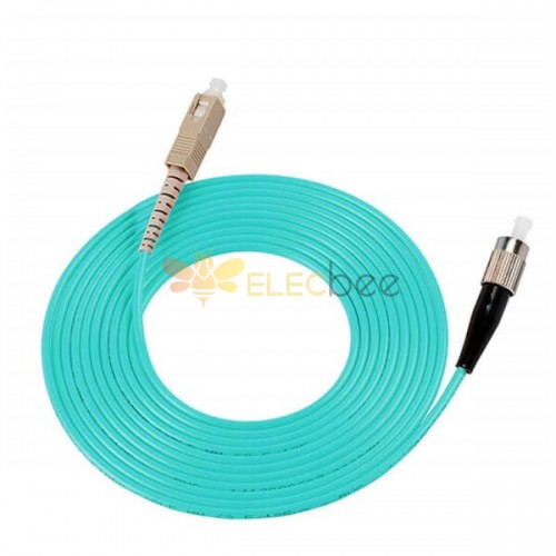 2MM Fiber Optic Cable Jumper 3M Simplex 50 125 Multimode 10GB OM3 SC para FC