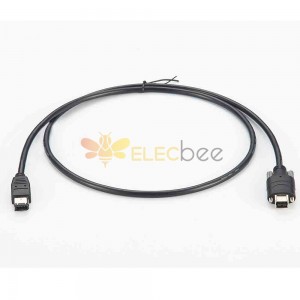 Câble Firewire 1394A 6 broches vers 1394B 9 broches – Transfert de données de vision industrielle, câble double blindage hautement flexible, 1 mètre