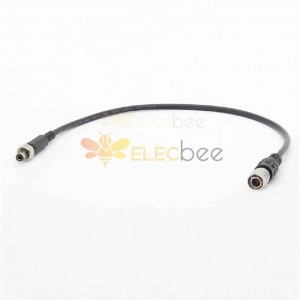 Elecbee 4 针公头转 DC2.5 公头连接器带螺丝锁电缆 0.3M
