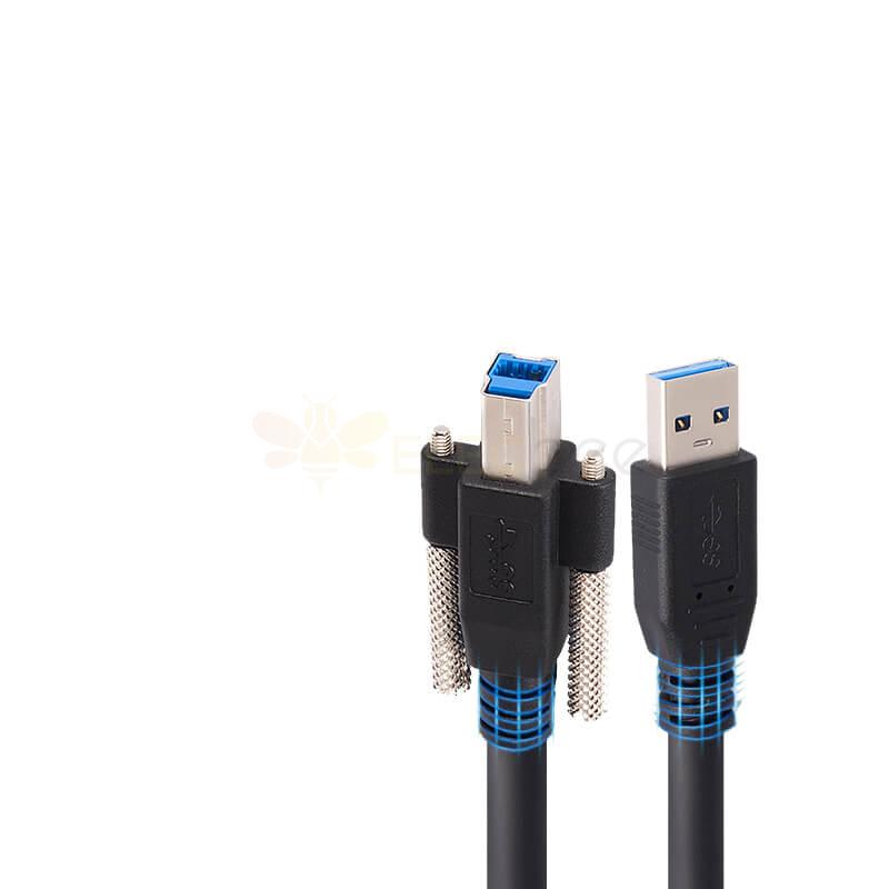 工业相机USB3.0A公转type b公方口数据线连接线带锁高柔拖链打印机线缆2米 2m