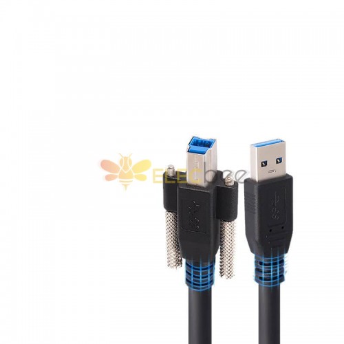 工業相機USB3.0A公轉type b公方口數據線連接線帶鎖高柔拖鏈打印機線纜2米
