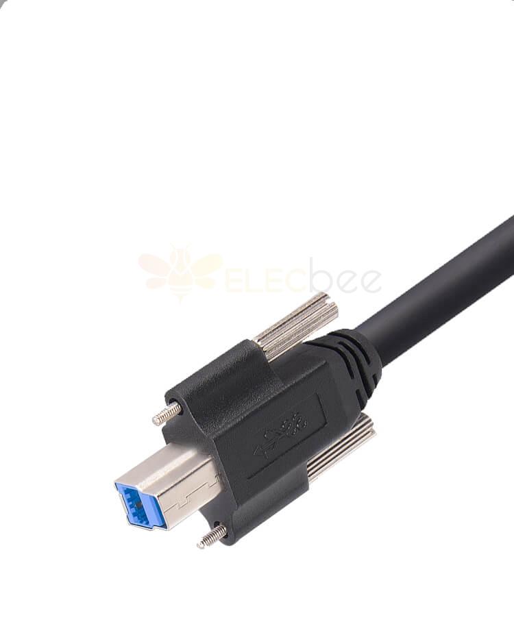 工业相机USB3.0A公转type b公方口数据线连接线带锁高柔拖链打印机线缆2米