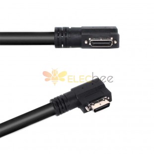 High Flex CameraLink Cable - SDR/SDR Angled Connector for Industrial Cameras, Compatible with DALSA JAI - 1 Meter Length