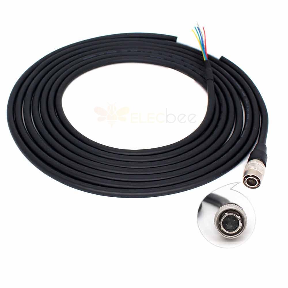 Shielded Hirose 4-Core Industrial Camera Trigger Cable HR10A-7P-4P 4-Core IO Cable with Male Power Cable 1 Meter