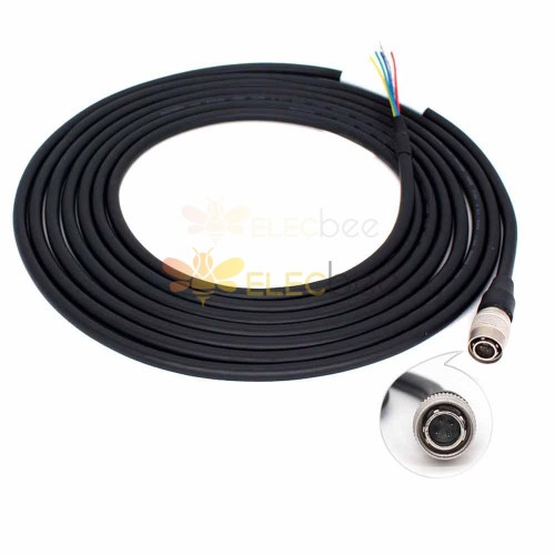 Shielded Hirose 4-Core Industrial Camera Trigger Cable HR10A-7P-4S 4-Core IO Cable with Female Head Power 1 Meter