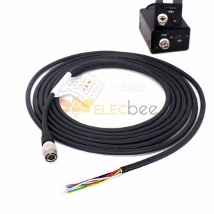 Câble de déclenchement IO et adaptateur secteur HR10A-7P-6S - Câble de caméra industrielle 6P de 2 mètres