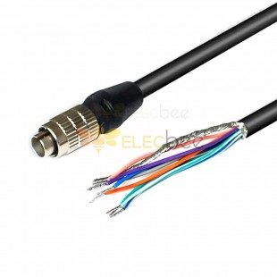 High-Flex IO Cable for HR25-7TP-8P Hirose 8-Core Male GigE CCD Industrial Camera Cable 2Meter
