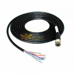 12-жильный триггерный кабель ввода-вывода для промышленных камер — совместим с кабелем Hirose HR10A-10P-12S — длина 5 метров