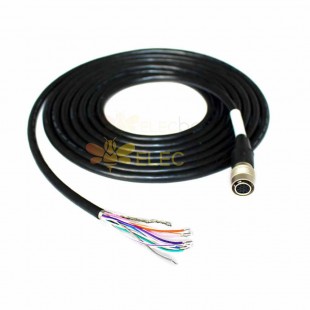 Cable disparador IO de 12 núcleos para cámaras industriales - Compatible con cable Hirose HR10A-10P-12S - 5 metros de longitud