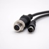6 Pin Circular MINI DIN Connector Straight Female To Male 300mm Black Injection Cable 28AWG PVC