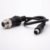 6 Pin Circular MINI DIN Connector Straight Female To Male 300mm Black Injection Cable 28AWG PVC