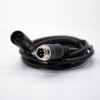Circular MINI DIN Connector 4 Pin Straight Female To GX12 Male 4 Pin Black Injection Cable 1M
