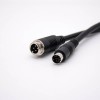 Conector elétrico MINI DIN plug 6 pinos para GX12 4 pinos cabo de injeção macho reto 22AWG PVC 300mm