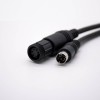 Round MINI DIN Connector To MINI DIN Plastic Thread Head 6 Pin Female To Male Injection Cable 28AWG PVC 0.3M