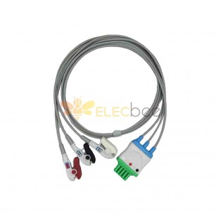 3 cables conductores de Ecg, clip de cable compatible con Mindray