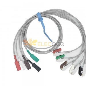 Fil de connexion d'électrode à 5 clips pour équipement Ecg, câble Ecg à Clip