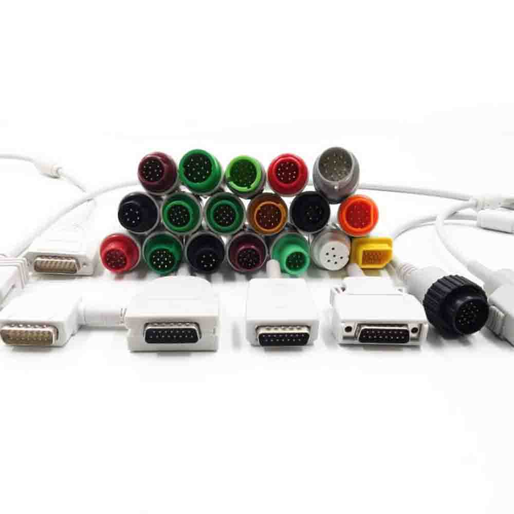 丰富色彩的医用塑料连接器 塑料心电图电缆和连接器