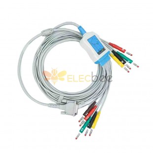Câble Ekg 10 fils Compatible banane Iec pour Schiller At1/At2/At2 Plus/At4/At10/At10 Plus