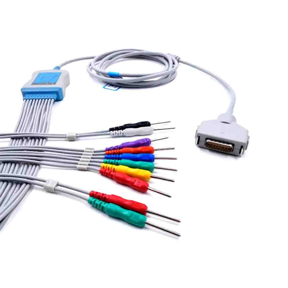 兼容福达电子的医用10导联心电图电缆心电图电缆EKG电缆香蕉IEC