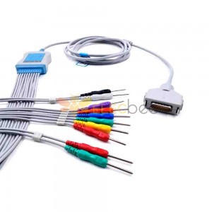 Compatible 10-Lead Medical Ecg Cable Ecg Cable Ekg Cable Banana Iec For Fukuda Denshi