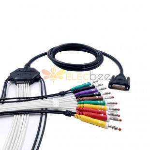 兼容日本光电的15针一体式10导联心电图电缆香蕉插头