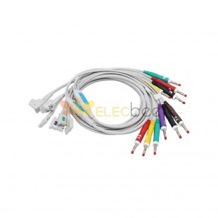 Cable conductor de 10 derivaciones de Ecg Ekg con Pagewriter compatible con clavija banana Tc30 Tc50 Tc70