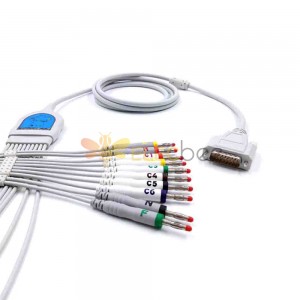 EKG Hasta Kablosu Ekg Kablosu 10 Kurşun Db 15 Pin Kablo Ekg Nihon Kohden için