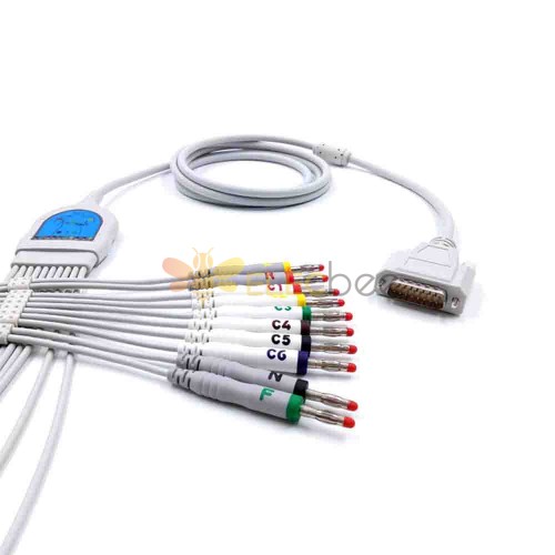 EKG-Patientenkabel EKG-Kabel 10-adriges Db 15-poliges Kabel EKG für Nihon Kohden