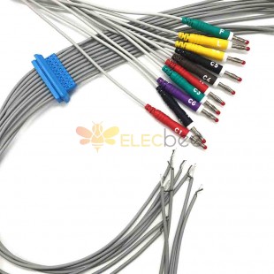 Câble Ecg à 10 dérivations compatible Half Cale /Câble Ekg Banane Iec