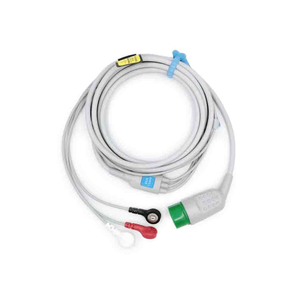 One Piece 3-Leads Snap 14Pin Ecg Cable Compatible Biolight