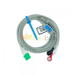 Cable de ecg a presión de 12 pines de una pieza y 3 cables compatibles con AHA FUKUDA
