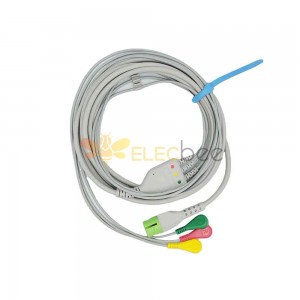 13-poliges einteiliges EKG-Kabel mit 3 Ableitungen und Clips, kompatibel mit Mediana