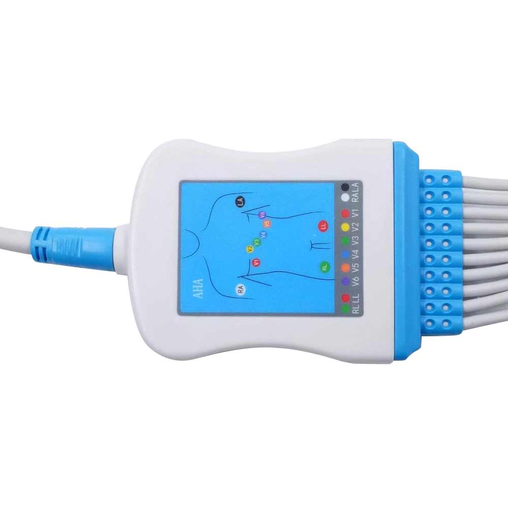 Uyumlu Kenz 10 uçlu EKG kablosu/EKG kablo geçmeli IEC Kenz 12 uçlu ekg kablosu