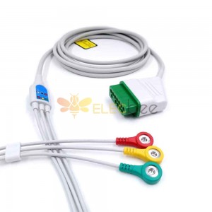 Совместимый кабель для ЭКГ с 3 проводами Nihon Kohden для пациентов Mindray