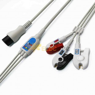 Kompatibler einteiliger 6-poliger Mindray-EKG-Kabelclip mit 3 Ableitungen