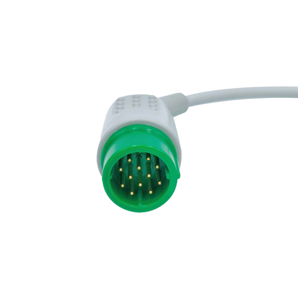 EKG-Kabel, 12-poliger 3-Leiter-Druckknopf, kompatibel mit Biolight M7000, M8500, M9500