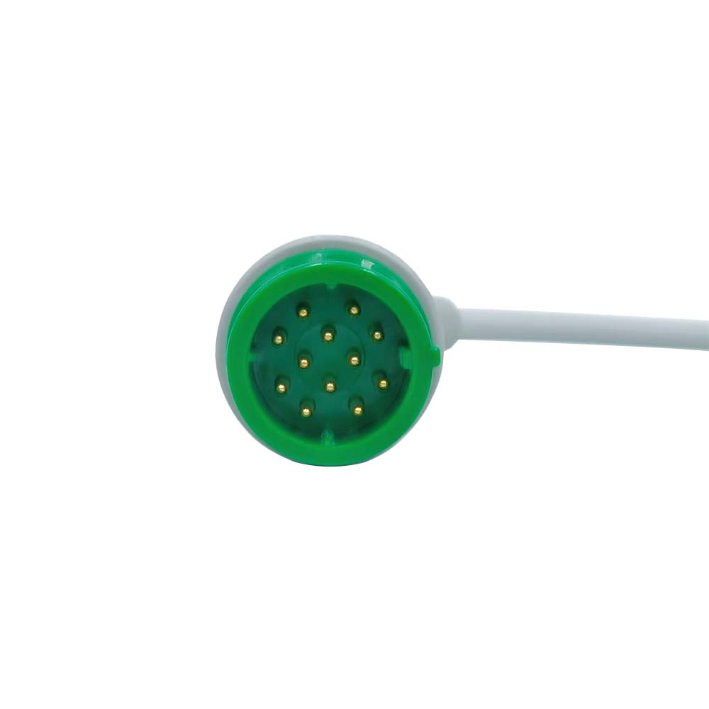 Кабель ЭКГ, 12-контактный, 3-контактный, кнопка-защелка, Совместимый с Biolight M7000, M8500, M9500