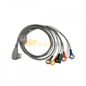 Holter ECG Cable DMS  7 Leadwires Snap Type IEC Standard