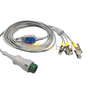 Clipe de cabo Ecg de conexão direta compatível com acessórios médicos de 12 pinos para veterinário