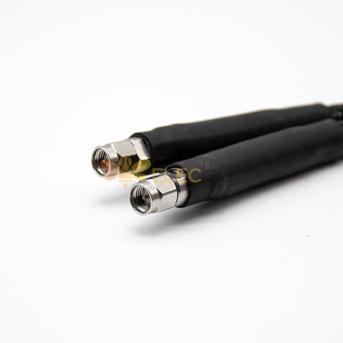 RF Coaxial SMA acero inoxidable macho a macho 180o Cable de alambre negro Montaje de cable de microondas