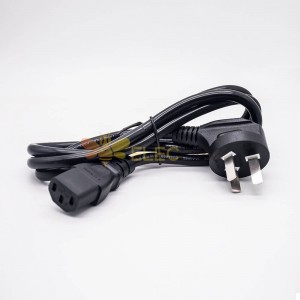 3 Pin Power Cable Computer International Standard Right Angle Plug to Straight Jack 7.3MM 1.2M Cable